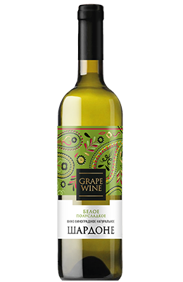 GRAPE WINE CHARDONNAY белое полусладкое